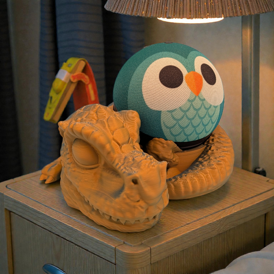 Echo Dot 4 & 5 Halter Baby T-Rex | Dualcolor Magic-Effekt | PLA