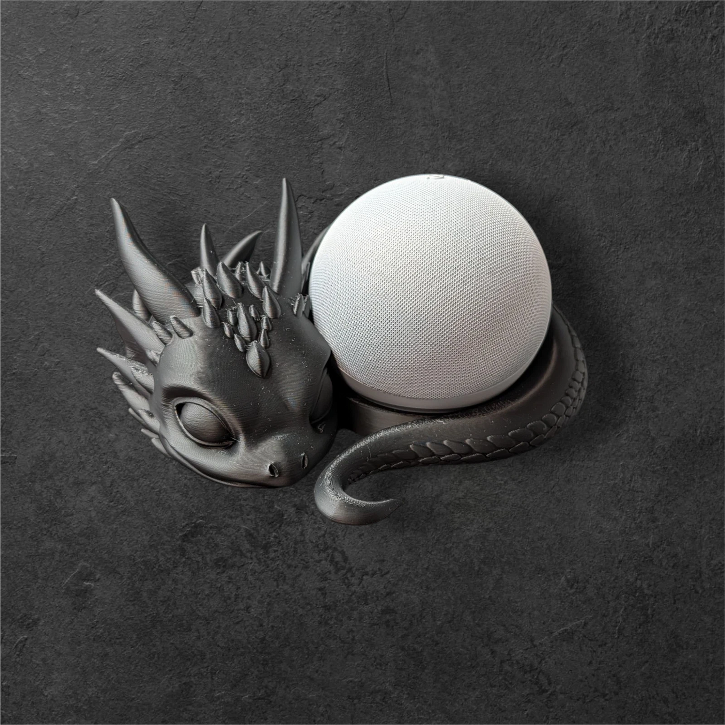 Echo Dot 5 Halter Babydrache | Fantasy Drachen Figur Ständer | PLA