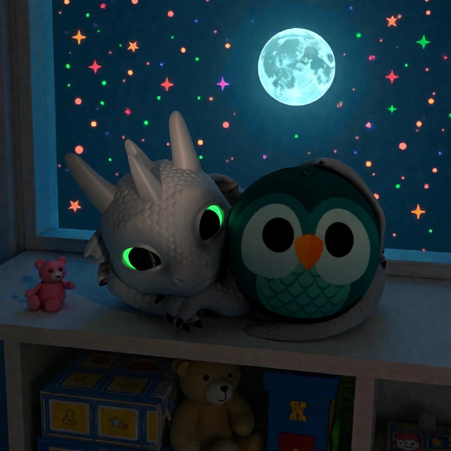 Echo Dot Kids 5 Halterung Babydrache | Alexa Ständer | Glow in the Dark