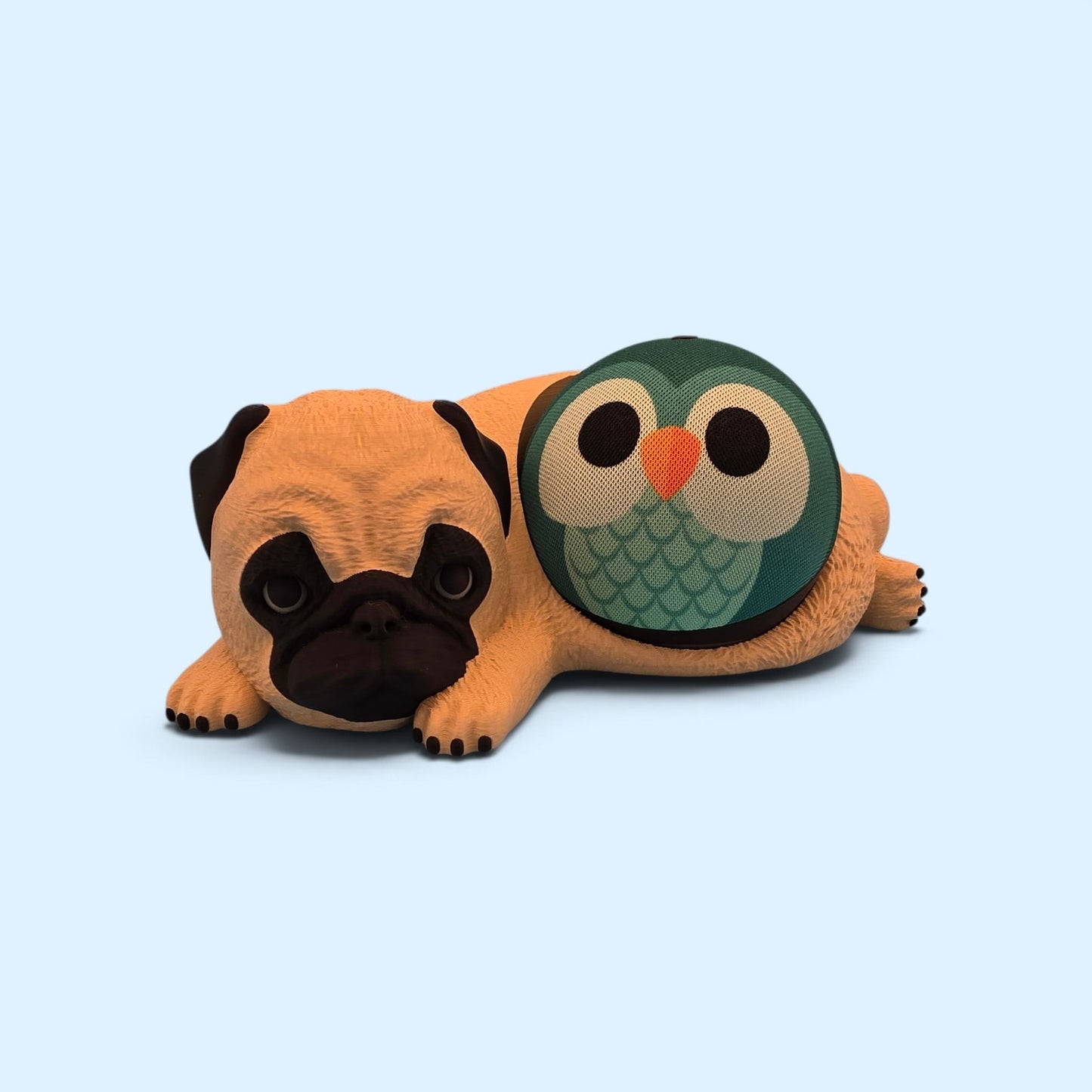 Mops Halterung für Echo Dot 4 5 Kids | Glow Augen Nachtlicht | Alexa Hund Deko
