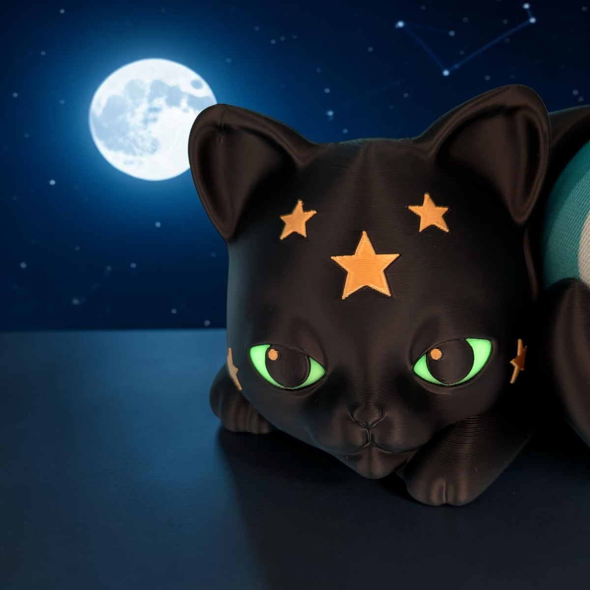 Katzen Halterung für Echo Dot 4 5 Kids | Nachtlicht Glow Sterne | Alexa Deko