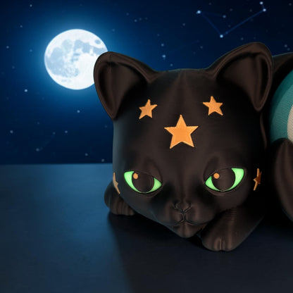 Katzen Halterung für Echo Dot 4 5 Kids | Nachtlicht Glow Sterne | Alexa Deko