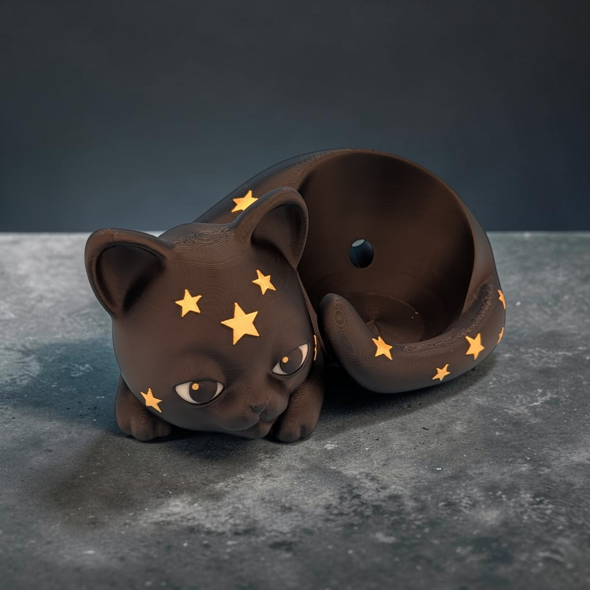 Katzen Halterung für Echo Dot 4 5 Kids | Nachtlicht Glow Sterne | Alexa Deko