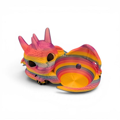 Relaxter Regenbogen Drache Halter für Echo Dot 4, 5, Kids | Glow Augen | PLA