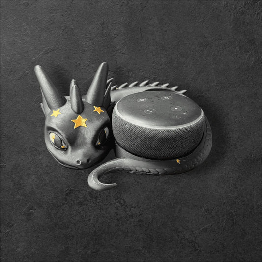 Echo Dot 3 Halter Sternendrache 3-farbig | Fantasy Drachen Figur Ständer | PLA