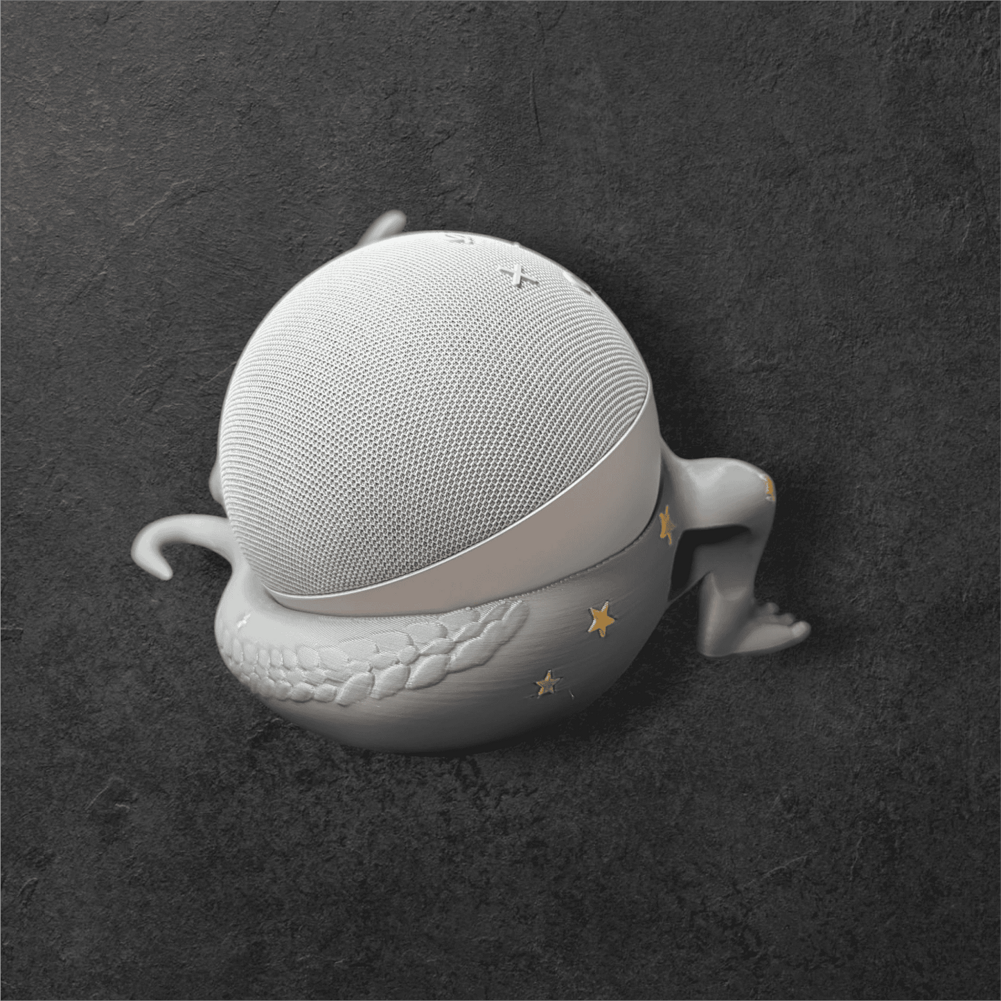 Echo Dot 5 Halterung Sternendrache | Alexa Ständer Glow & Gold | Deko Zubehör