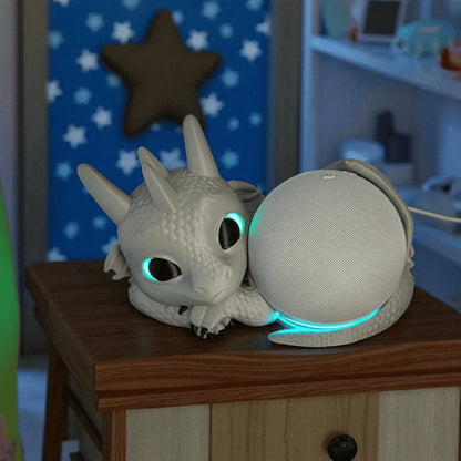 Echo Dot 5 Halterung Babydrache | Alexa Ständer Glow | Drache Deko Figur Figur