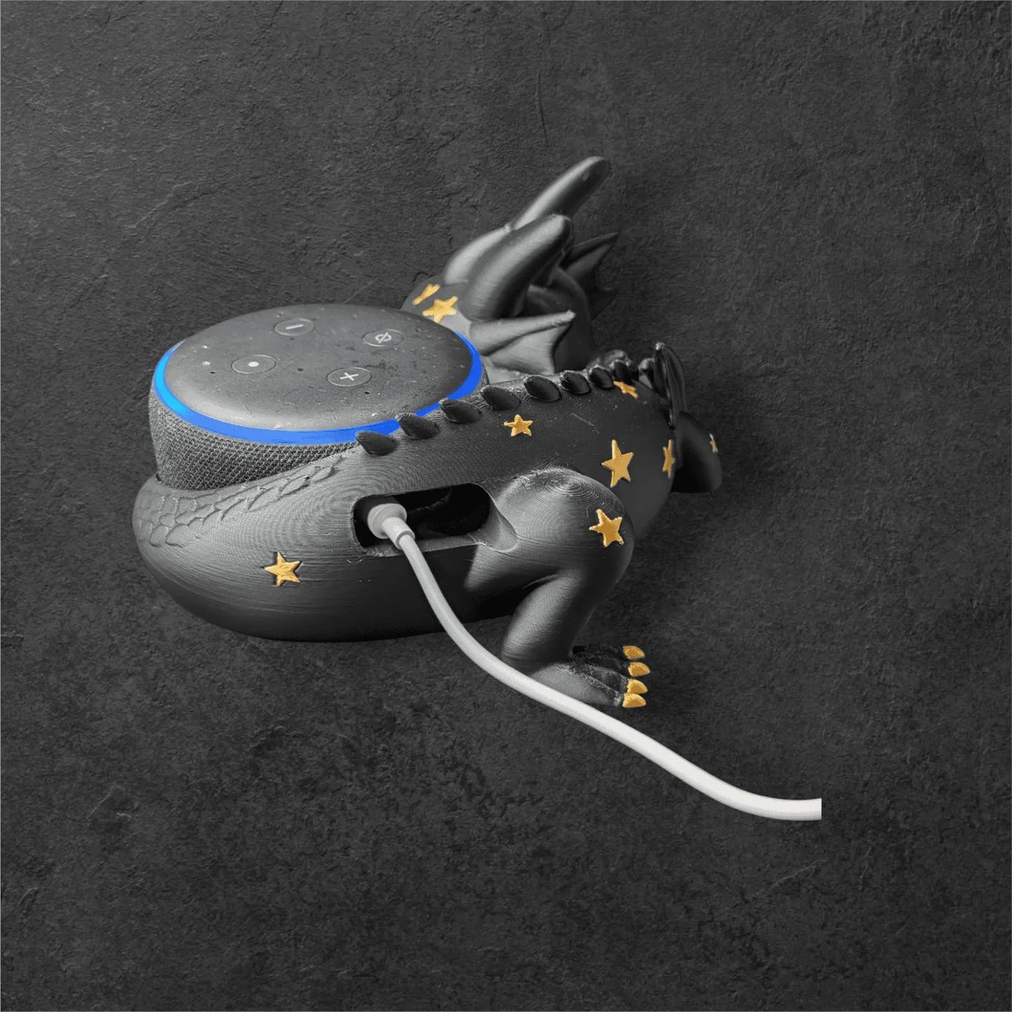 Echo Dot 3 Halter Sternendrache 3-farbig | Fantasy Drachen Figur Ständer | PLA