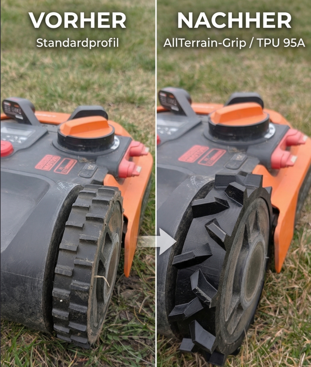 Radprofil Traktor-Grip für Worx Landroid S & M-Serie | 2er Set AllTerrain | TPU