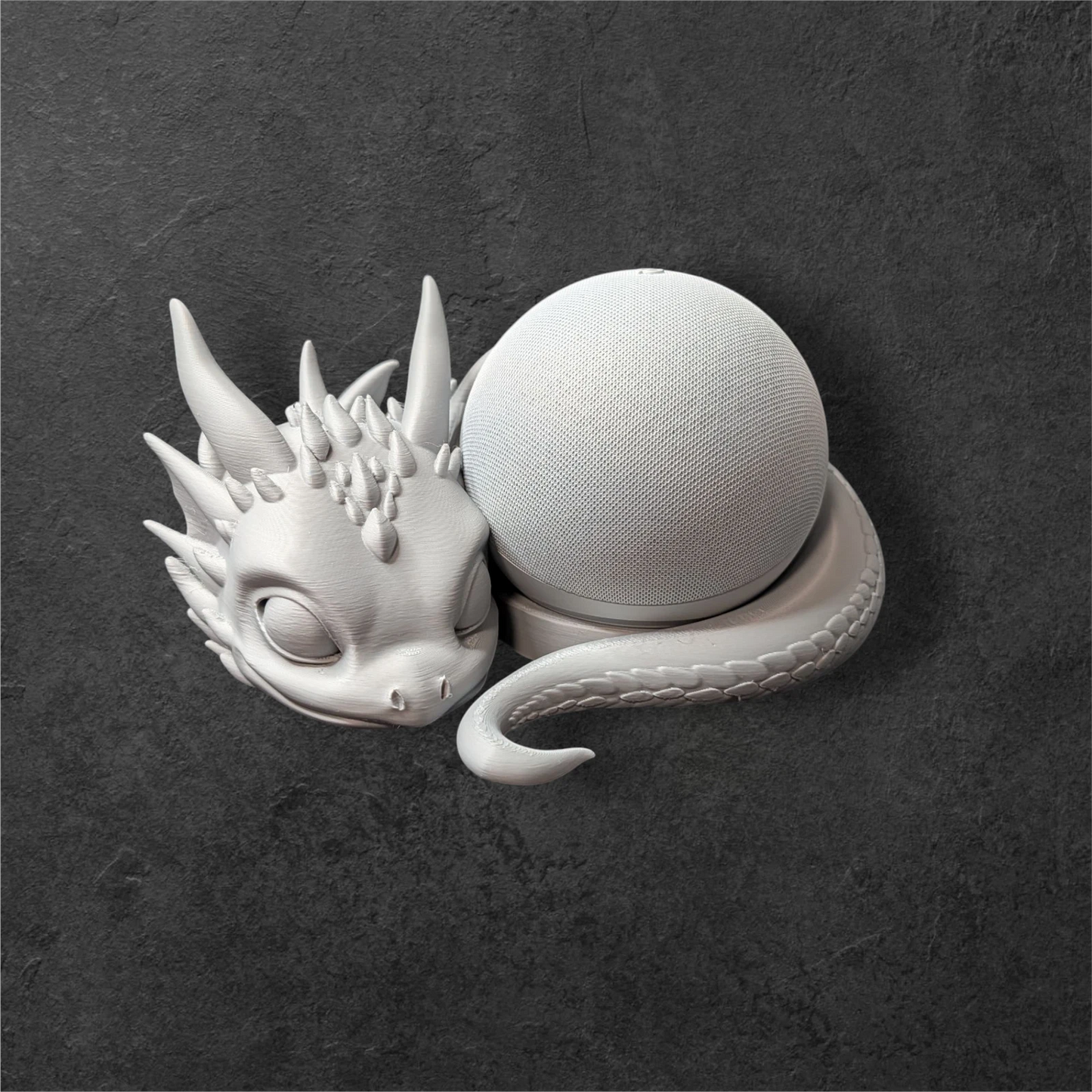 Echo Dot 5 Halter Babydrache | Fantasy Drachen Figur Ständer | PLA