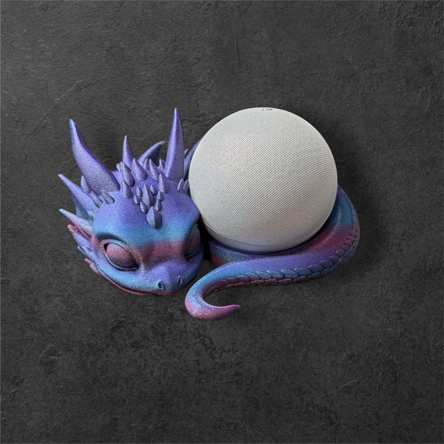 Echo Dot 5 Halter Babydrache | Fantasy Drachen Figur Ständer | PLA