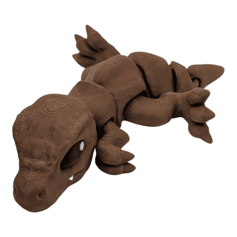 Tiny T-Rex – Flexy Figur (Braun/Schwarz/Weiß) – Bewegliche 3D-Druck-Figur aus PLA – Bild 2