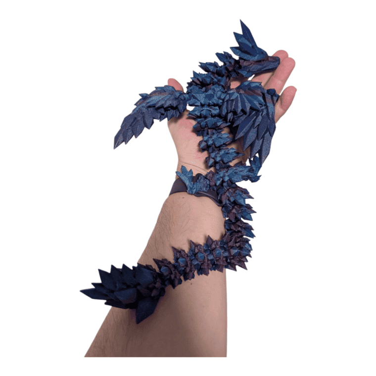 Christal Drache – 3D-Druck Drachenfigur aus PLA „Galaxy“ – 46 cm lang – Bild 2