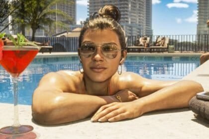 GTA 6 Release: Map-Größe in Vice City – Flugzeug mit Stadt im Hintergrund