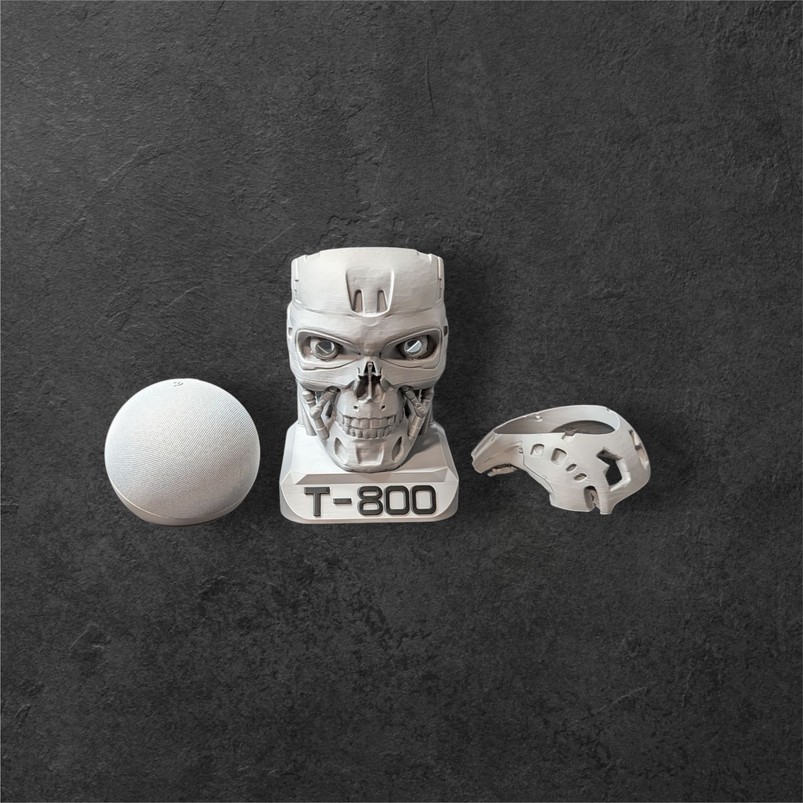 T800 Alexa Dot Halter V2 | Terminator Büste für Echo Dot 4 & 5 | 3D-Druck aus PLA | MrWildHunt – Bild 2