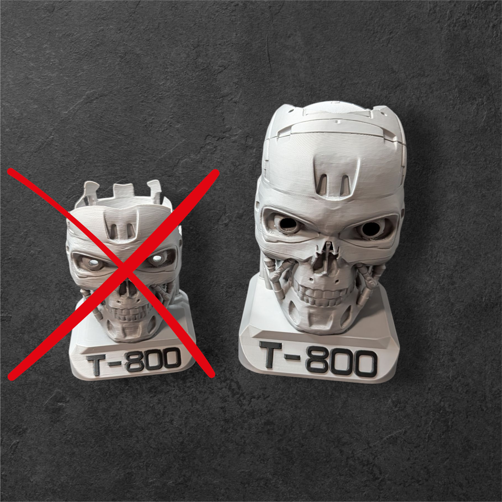 T800 Alexa Dot Halter V2 | Terminator Büste für Echo Dot 4 & 5 | 3D-Druck aus PLA | MrWildHunt – Bild 3