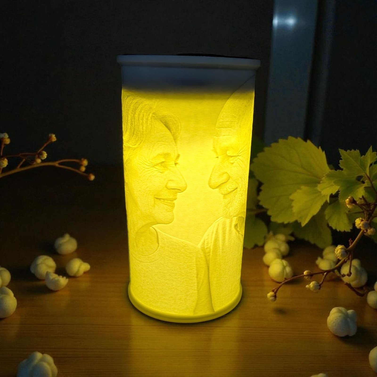 Solar LED Grablicht mit deinem Foto – personalisierbares Dekolicht mit Lithophanie – Solarlicht aus Biokunststoff – wetterfest & nachhaltig – Bild 2