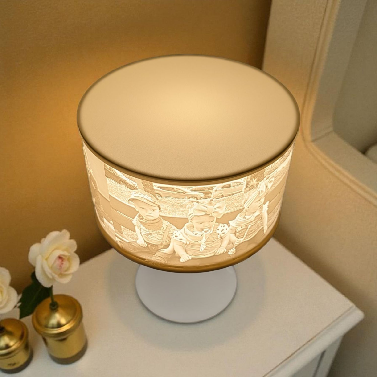 Personalisierte 3D-Lithophanie Lampe mit deinem Foto – Handgefertigtes Lichtgeschenk mit Herz – Made in Germany – Bild 3