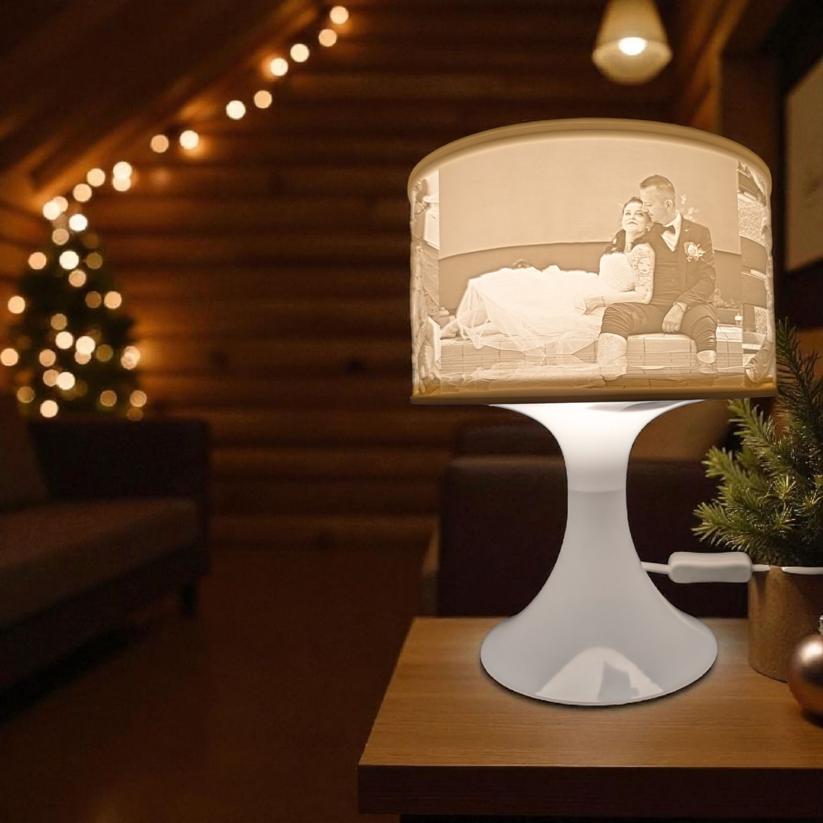 Personalisierte 3D-Lithophanie Lampe mit deinem Foto – Handgefertigtes Lichtgeschenk mit Herz – Made in Germany
